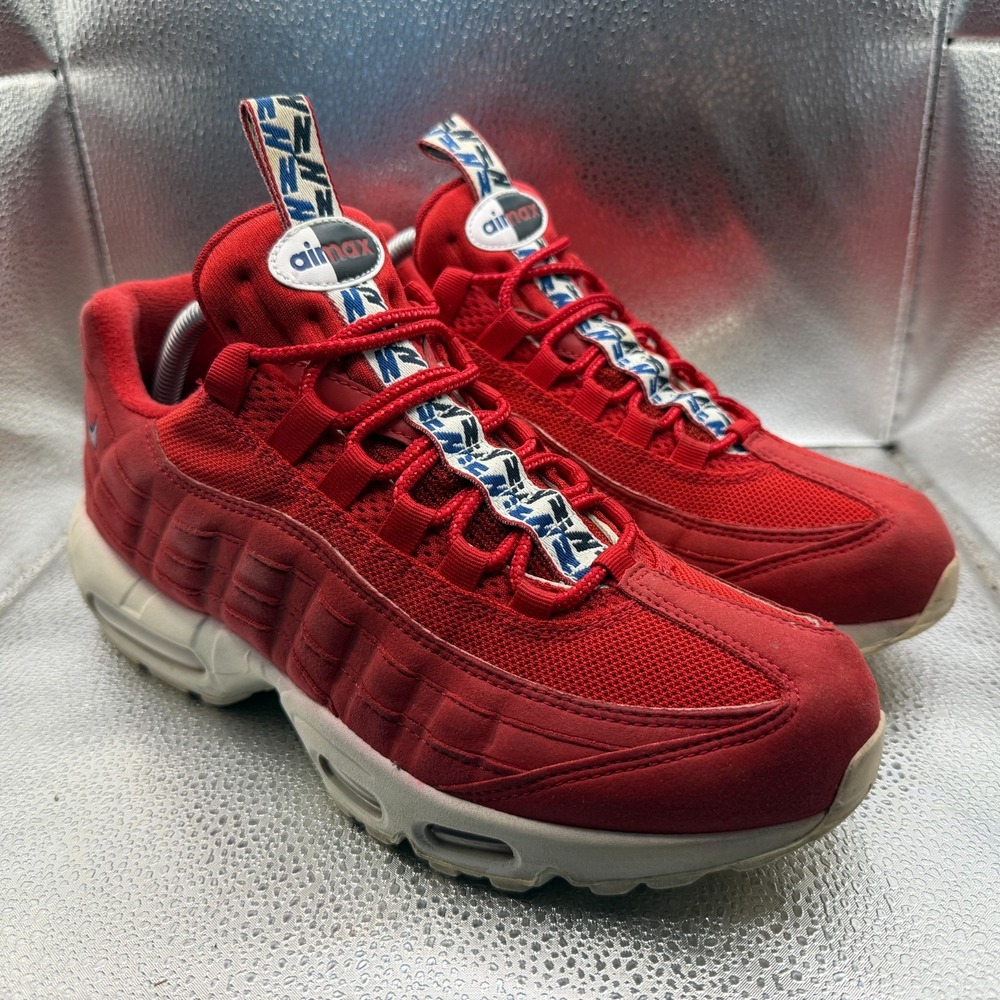 Size 9 Nike Air Max 95 TT Gym Red / Gym Blue-Sail Mens Athletic Shoes AJ1844-600